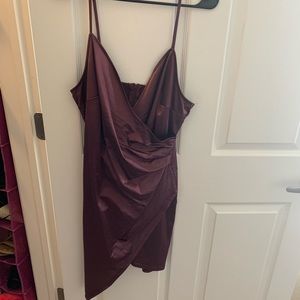 Purple silk bodycon dress